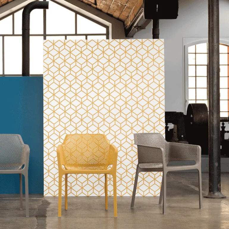 Net Fauteuil moderne empilable en polypropylène