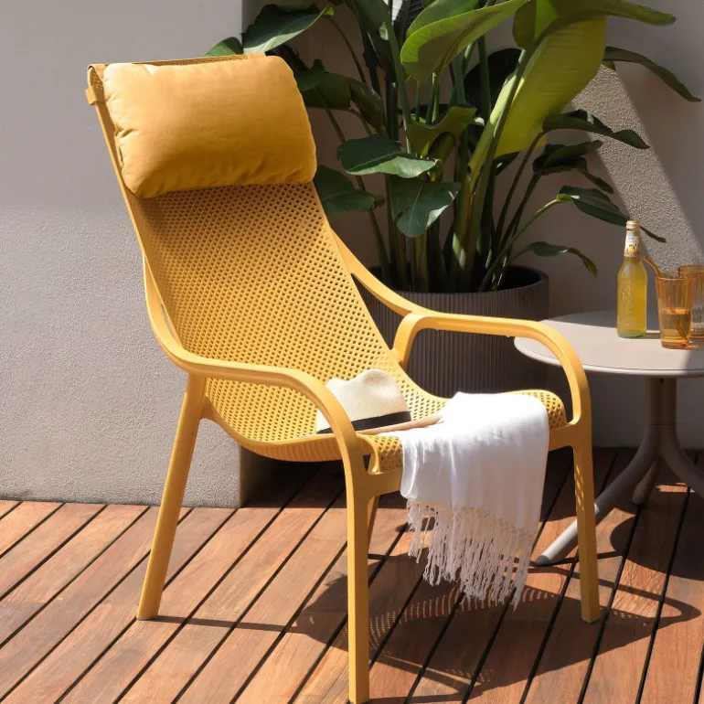 Net Lounge Fauteuil lounge extérieur en polypropylène recyclable empilable