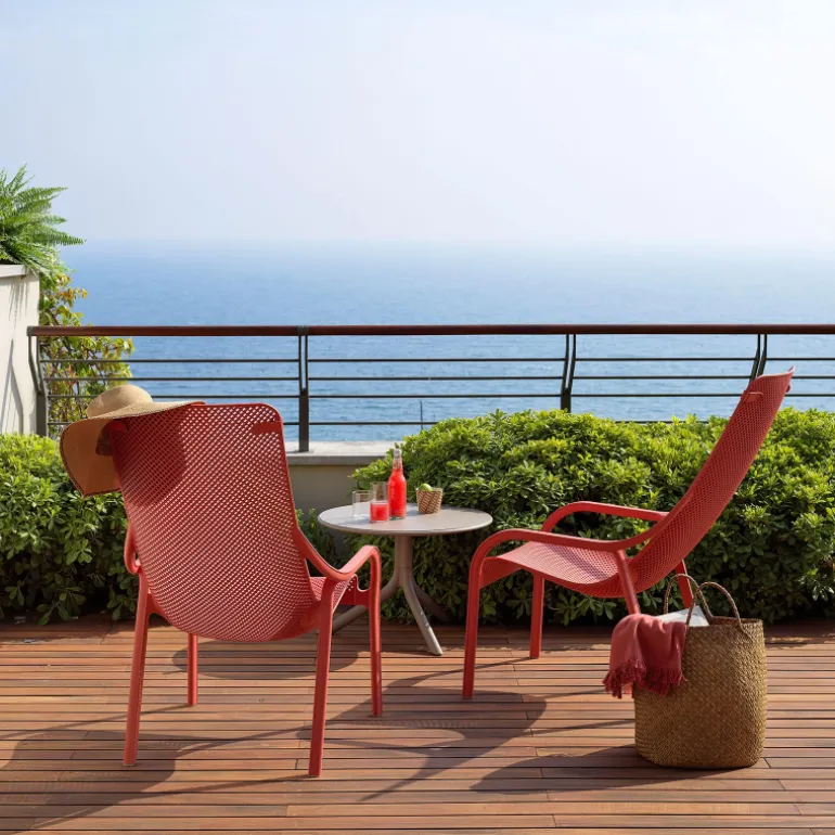 Net Lounge Fauteuil lounge extérieur en polypropylène recyclable empilable