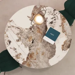 New AustinTable moderne en céramique extensible avec pieds en métal noir