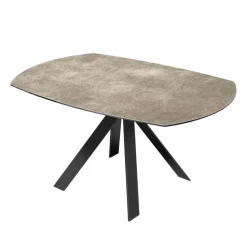 New AustinTable moderne en céramique extensible avec pieds en métal noir