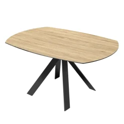 New AustinTable moderne en céramique extensible avec pieds en métal noir