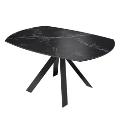 New AustinTable moderne en céramique extensible avec pieds en métal noir