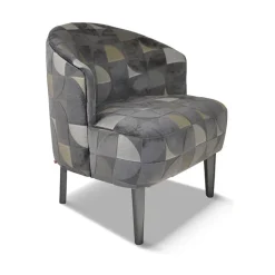 Nico Fauteuil confortable en tissu et en bois fabriqué en France