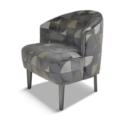 Nico Fauteuil confortable en tissu et en bois fabriqué en France