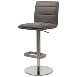 NouméaTabouret réglable en hauteur pied métal et coque rembourrée