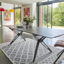 Nova Table céramique design extensible pieds en X