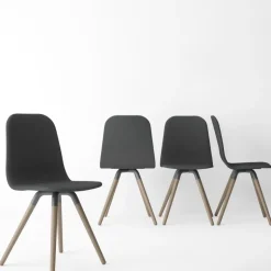 Nuba Chaise scandinave en tissu avec pieds en bois