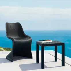 Ocean Side Table basse d’appoint carrée en résine pour jardin