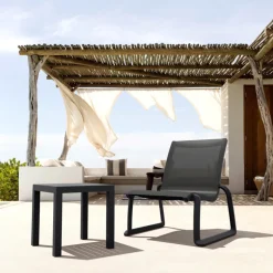 Ocean Side Table basse d’appoint carrée en résine pour jardin