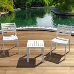 Ocean Side Table basse d’appoint carrée en résine pour jardin