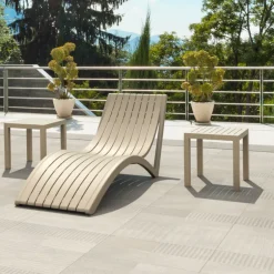 Ocean Side Table basse d’appoint carrée en résine pour jardin