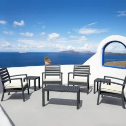 Ocean Table basse de jardin en résine rectangulaire