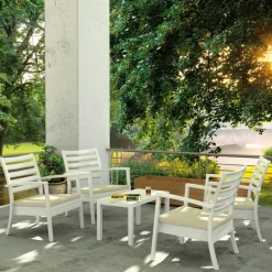 Ocean Table basse de jardin en résine rectangulaire