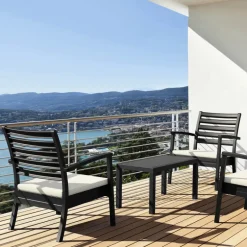 Ocean Table basse de jardin en résine rectangulaire