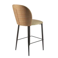 Odette Tabouret snack en tissu bicolore avec pieds en métal