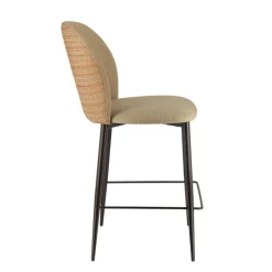 Odette Tabouret snack en tissu bicolore avec pieds en métal