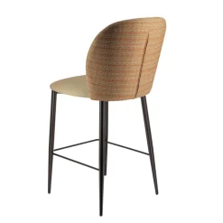 Odette Tabouret snack en tissu bicolore avec pieds en métal