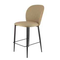 Odette Tabouret snack en tissu bicolore avec pieds en métal