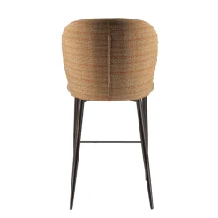 Odette Tabouret snack en tissu bicolore avec pieds en métal