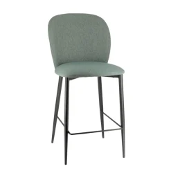 Odette Tabouret snack moderne en tissu avec pieds en métal