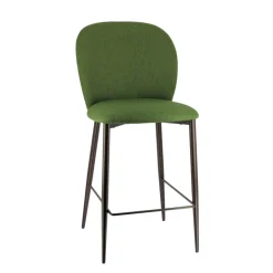 Odette Tabouret snack moderne en tissu avec pieds en métal