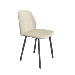 Olivia Chaise tendance en tissu et pieds métal