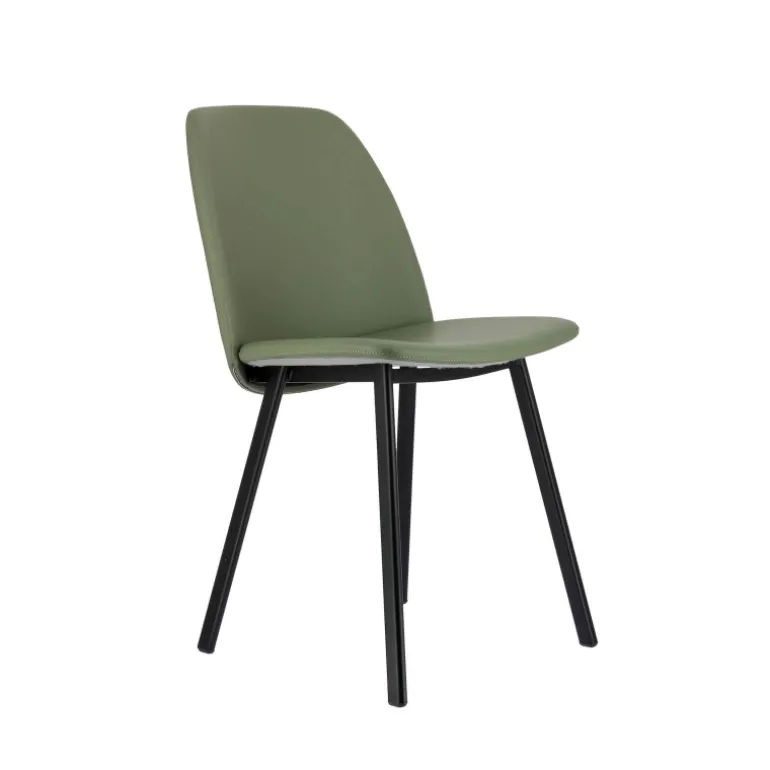 Olivia Chaise tendance rembourrée en simili avec pieds en métal