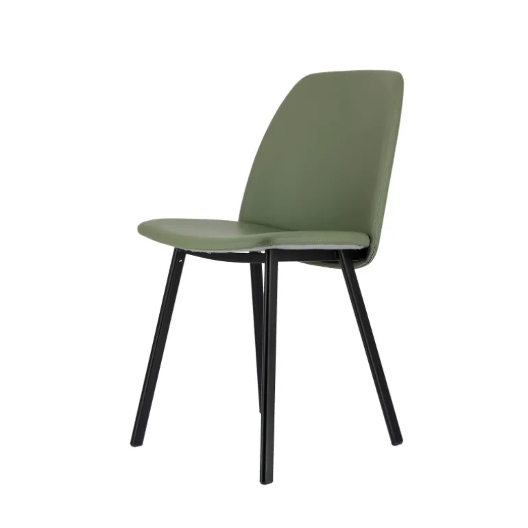 Olivia Chaise tendance rembourrée en simili avec pieds en métal