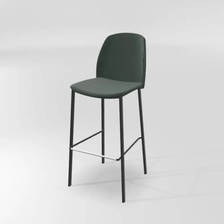 Olivia Tabouret de bar en tissu avec pieds métal