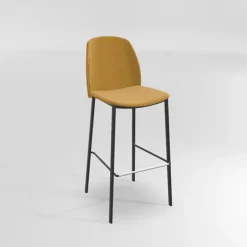 Olivia Tabouret de bar en tissu avec pieds métal