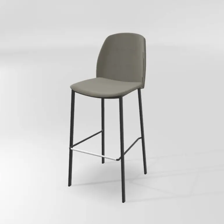 Olivia Tabouret de bar en tissu avec pieds métal