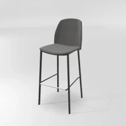 Olivia Tabouret de bar en tissu avec pieds métal