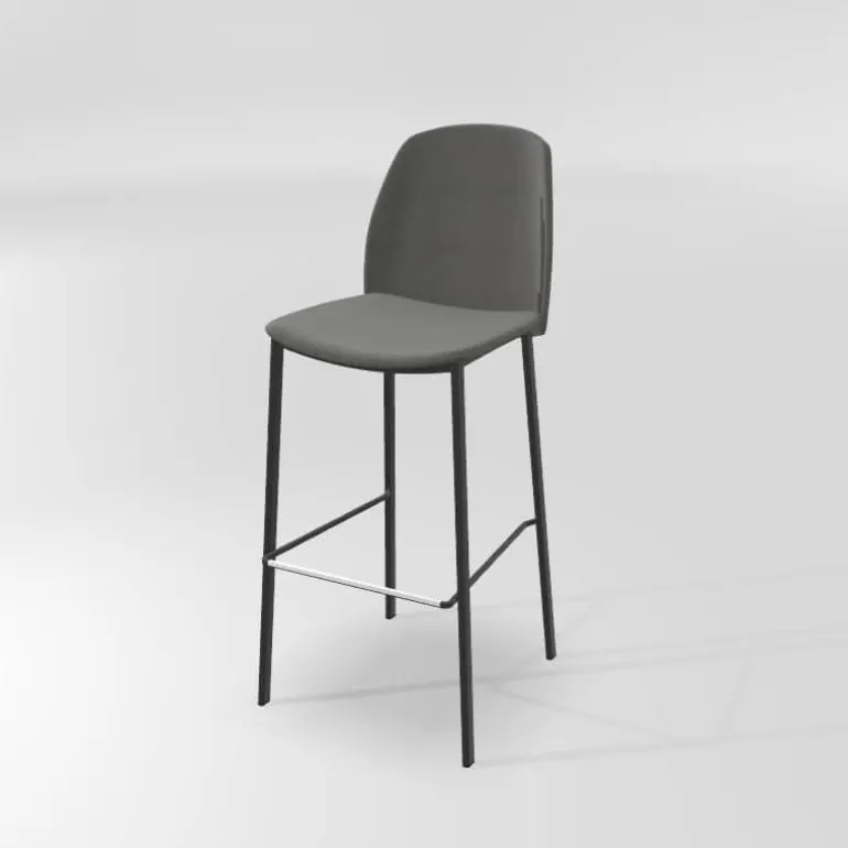 Olivia Tabouret de bar en tissu avec pieds métal