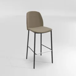 Olivia Tabouret de bar en tissu avec pieds métal