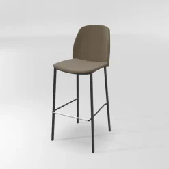 Olivia Tabouret de bar en tissu avec pieds métal