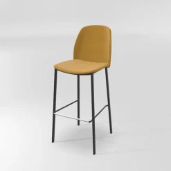 Olivia Tabouret de bar en tissu avec pieds métal