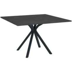 Onyx Table carrée en stratifié avec pied central en métal