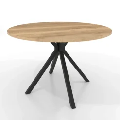 Onyx Table ronde en stratifié avec pieds en métal moderne