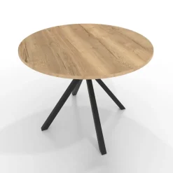 Onyx Table ronde en stratifié avec pieds en métal moderne