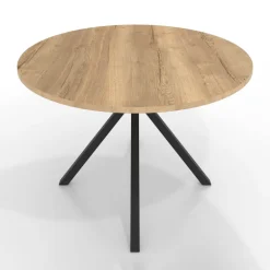 Onyx Table ronde en stratifié avec pieds en métal moderne