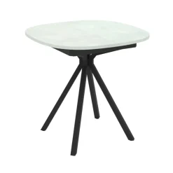Onyx Table snack extensible carrée avec bords arrondis en stratifié et pieds métal