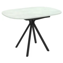 Onyx Table snack extensible carrée avec bords arrondis en stratifié et pieds métal