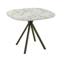 Onyx Table snack extensible carrée avec bords arrondis en stratifié et pieds métal