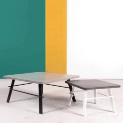 Opale Table basse design carrée en béton ciré fabrication française