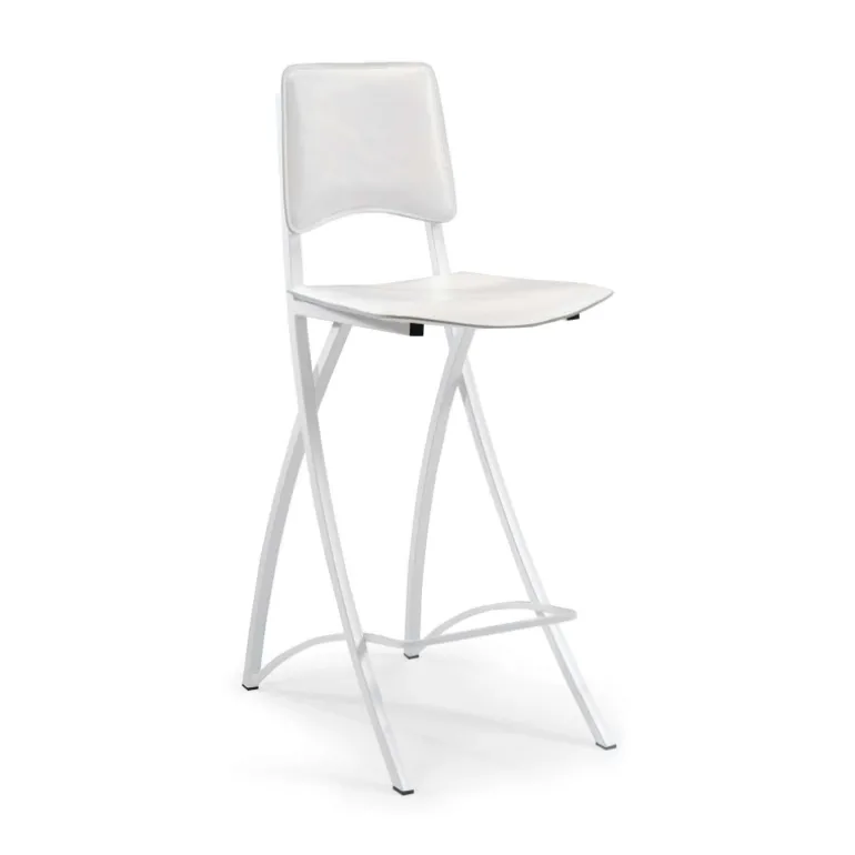 Ophélie Carrier® Tabouret snack de fabrication française en métal et croûte de cuir