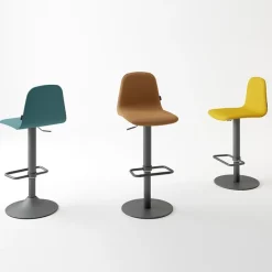 Orange Tabouret réglable en synthétique avec repose