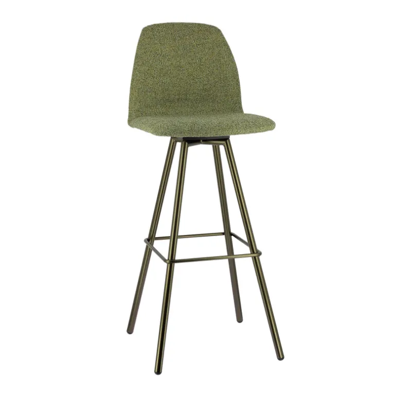 Osaka Tabouret de bar moderne en tissu et pieds en métal