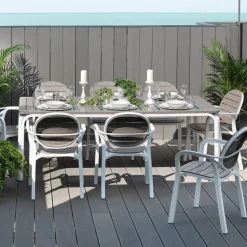 Palma Fauteuil de jardin en polypropylène coloris blanc et taupe