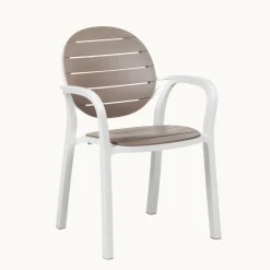 Palma Fauteuil de jardin en polypropylène coloris blanc et taupe